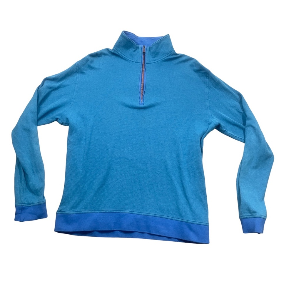 Robert Graham Medium Womens Blue 1/4 Zip Jersey‎ 100% Cotton